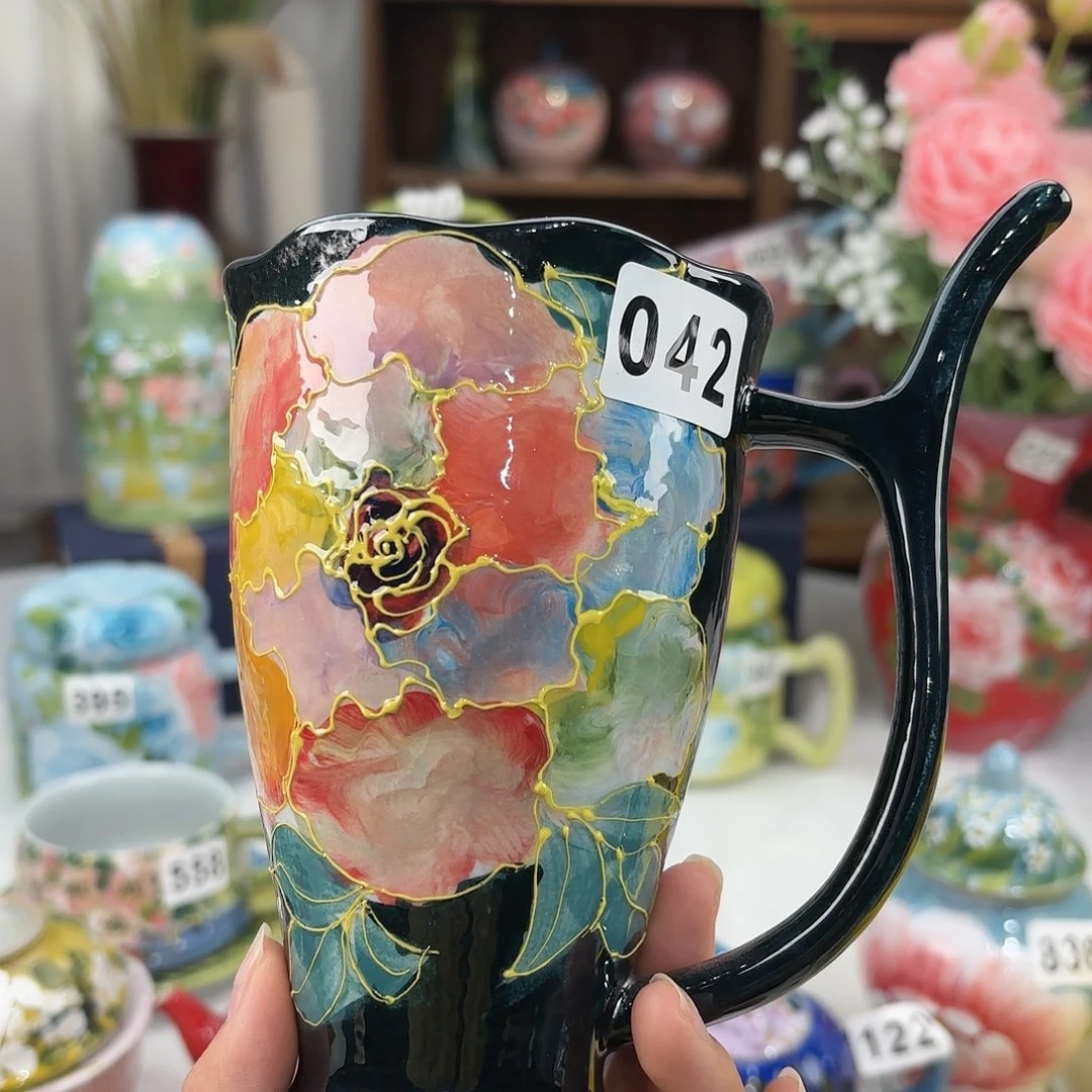 瓷片景德镇手绘高温釉下彩陶瓷茶具