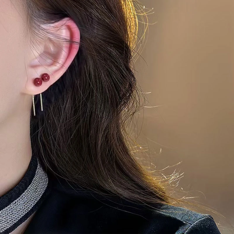 合金耳饰 冷淡风耳线小巧高级感纯色耳钉女日韩简约豆豆耳饰