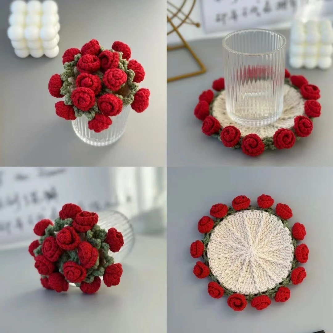 迷你杯垫变小花束diy材料包见面小花束生日礼物