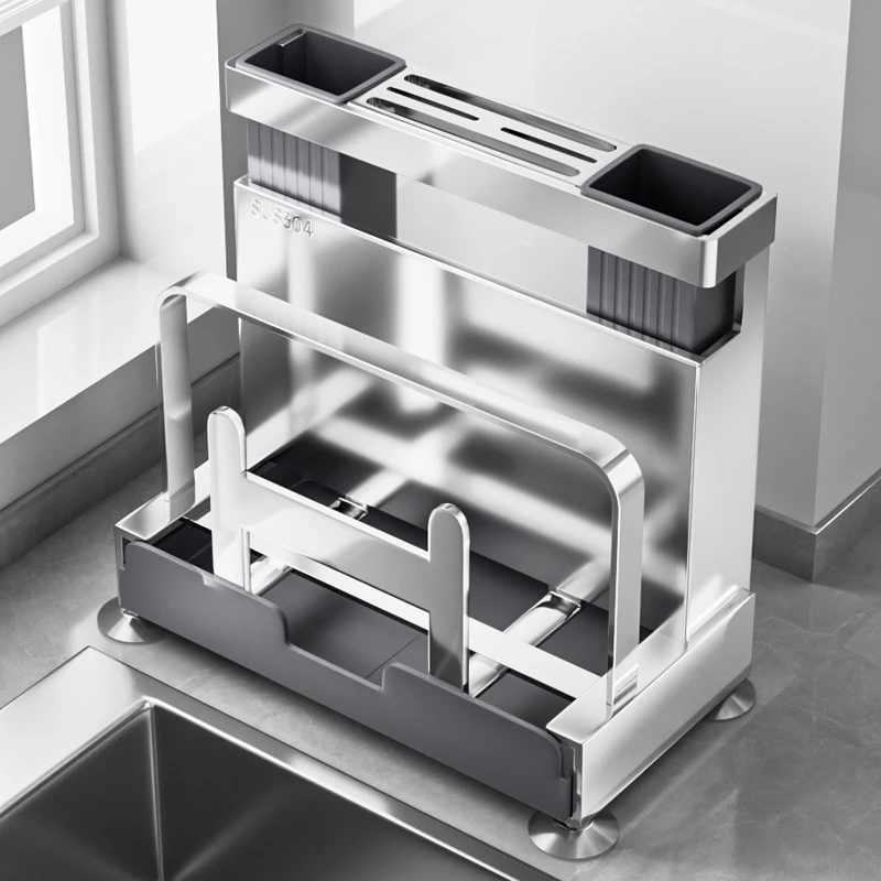 不锈钢厨房刀架置物架砧板架一体筷子刀具收纳架置物架菜刀架