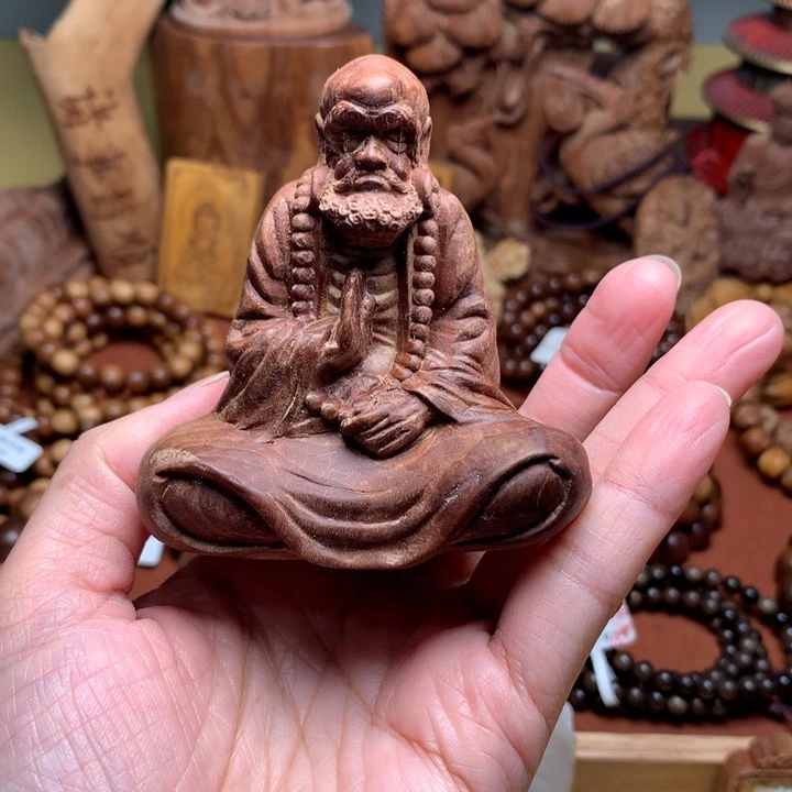 把件檀香木老山檀达摩瑕疵