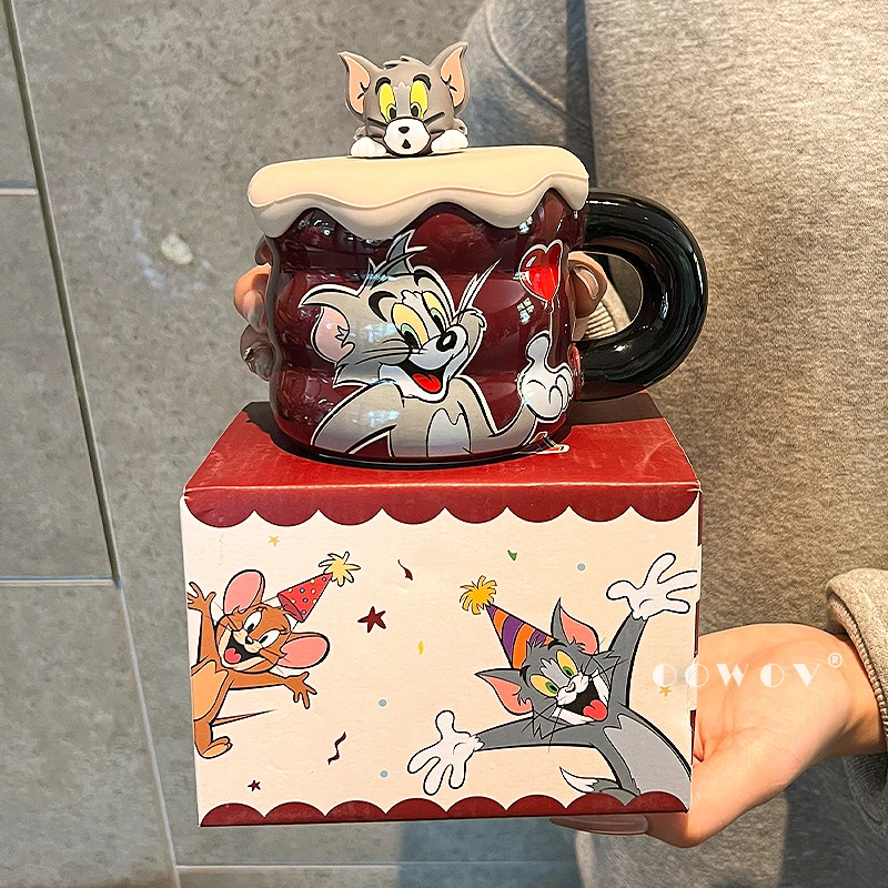 猫和老鼠联名马克杯新款水杯高颜值情侣带盖陶瓷咖啡杯子生日礼物