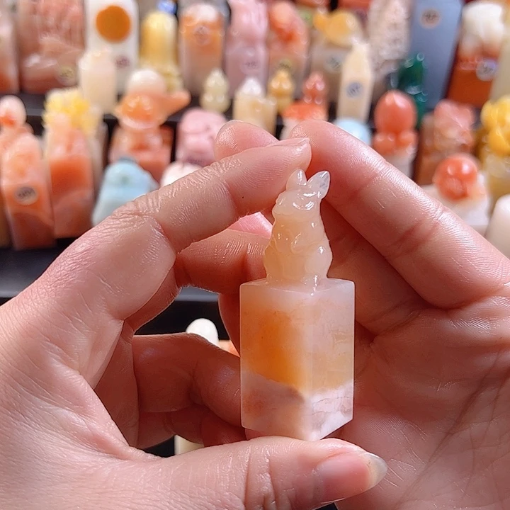 老挝石印石2厘米，兔子