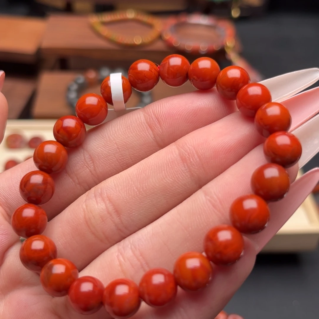 南红玛瑙未镶嵌南红19毕业季火焰纹手串