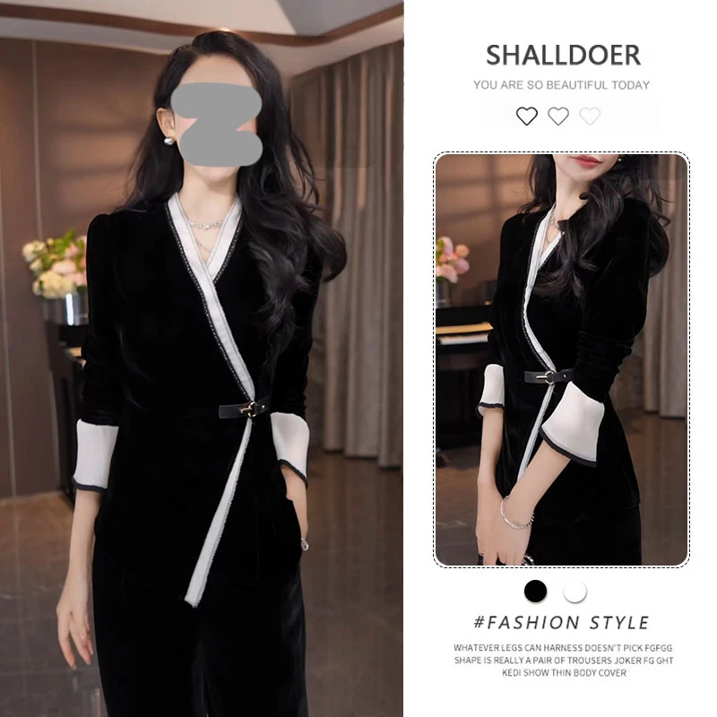 2025秋季新款小香风气质高级感拼色上衣韩系针织衫女