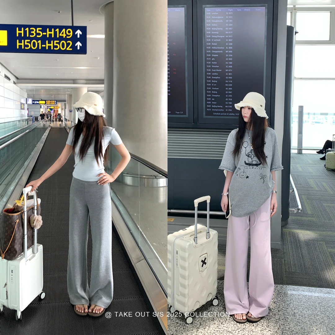 外卖到了「云感裤」垂感满分时髦慵懒阔腿裤百搭长裤WM5EBK10