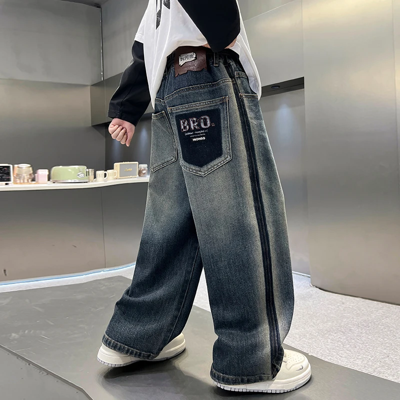 男童裤子春秋款2025新款儿童秋装牛仔裤中大童秋季男孩秋季长裤潮