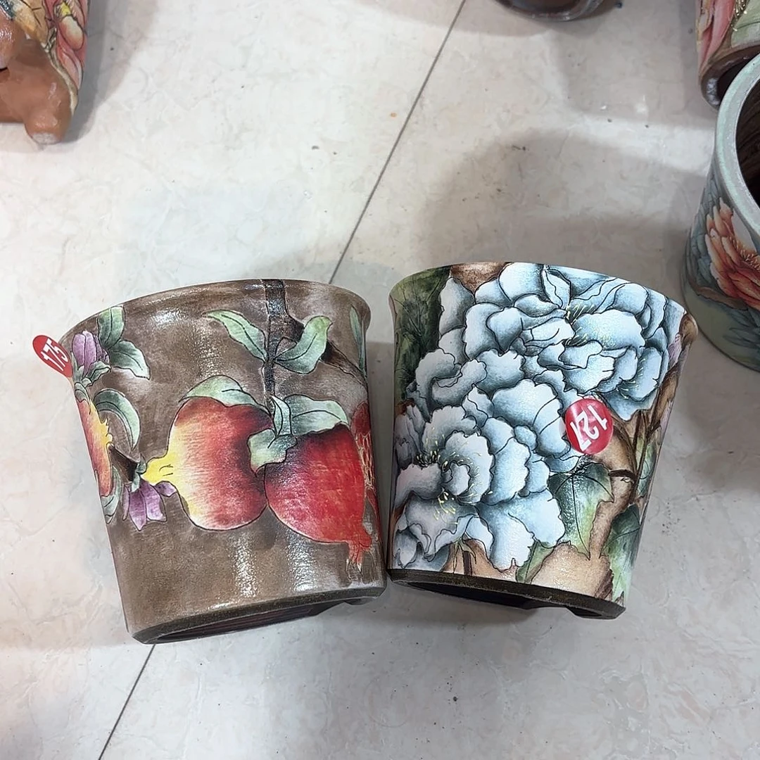 紫砂花盆?**?手工花盆默认微瑕