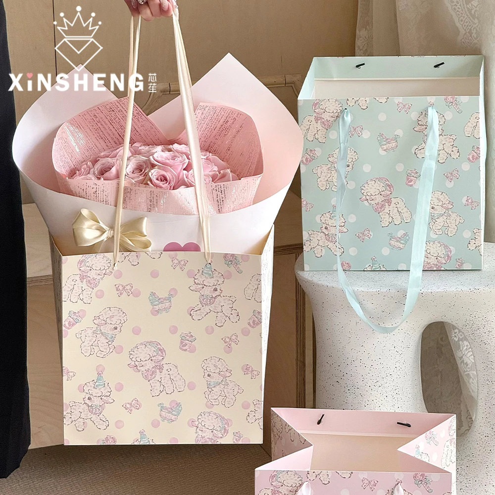 【刘咔咔专属】芯苼 原创咩咩乐园·手提袋ins风鲜花束包装袋