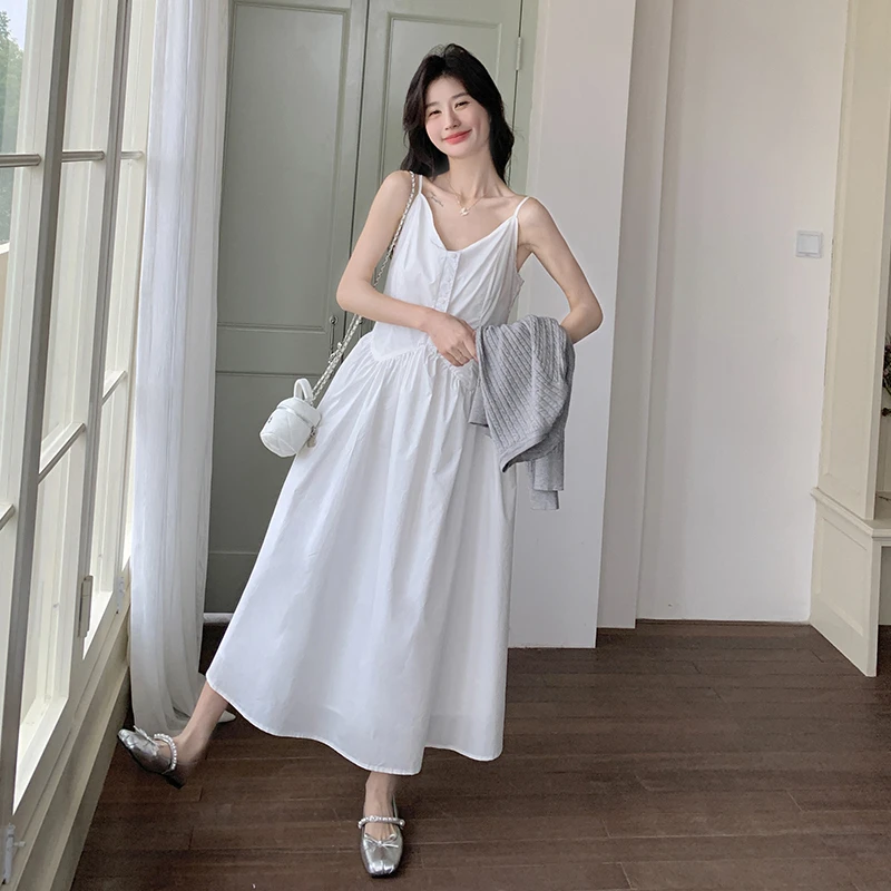 轻奢小香风花朵针织开衫吊带连衣裙套装女2025新款春秋流行穿搭