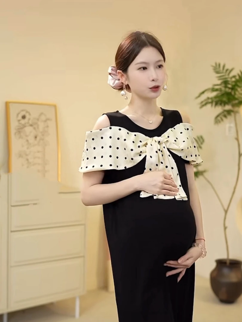senenmu 入夏私语 夏款新款波点连衣裙显瘦宽松大码女装孕妇装