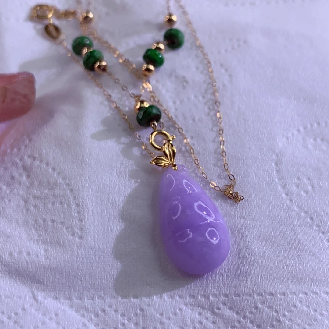 翡翠18K金镶嵌颈饰翡翠