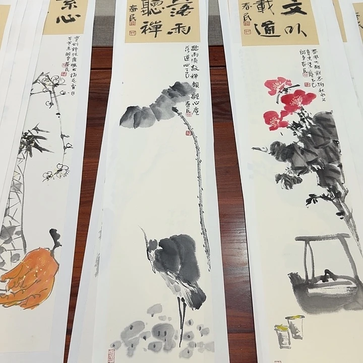 书法落雨听禅蒋春民