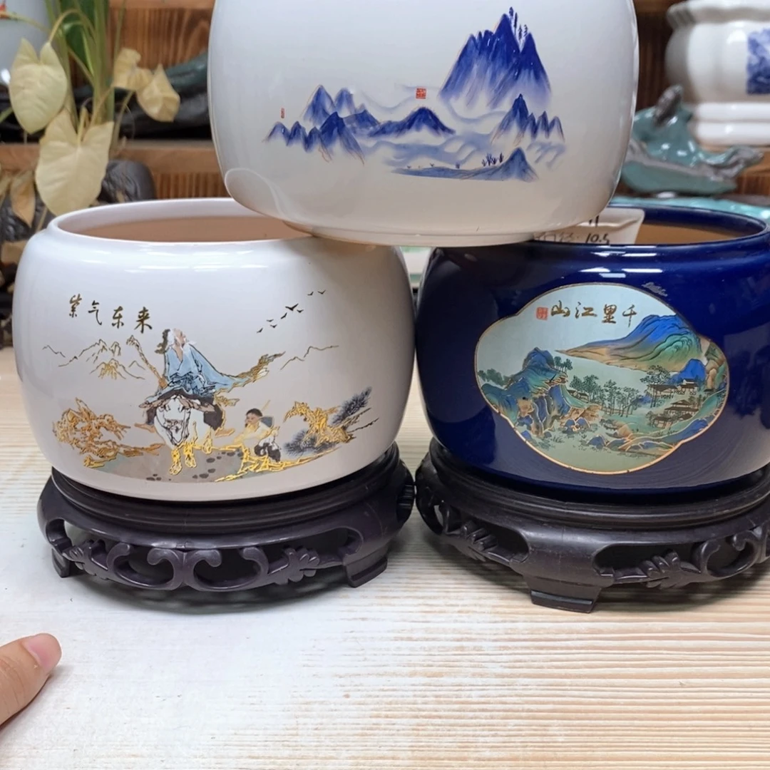 紫砂花盆陶瓷艺术花盆陶瓷