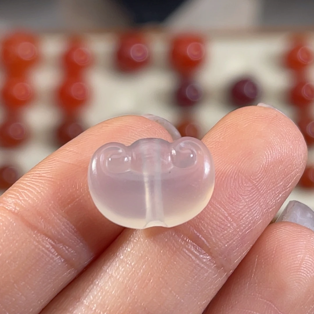 玛瑙/玉髓未镶嵌如意锁 15x10.6mm 不退换