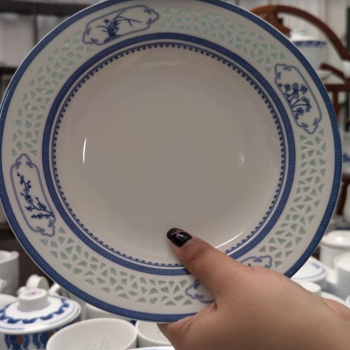 陶瓷四时吉祥8寸深盘两只装