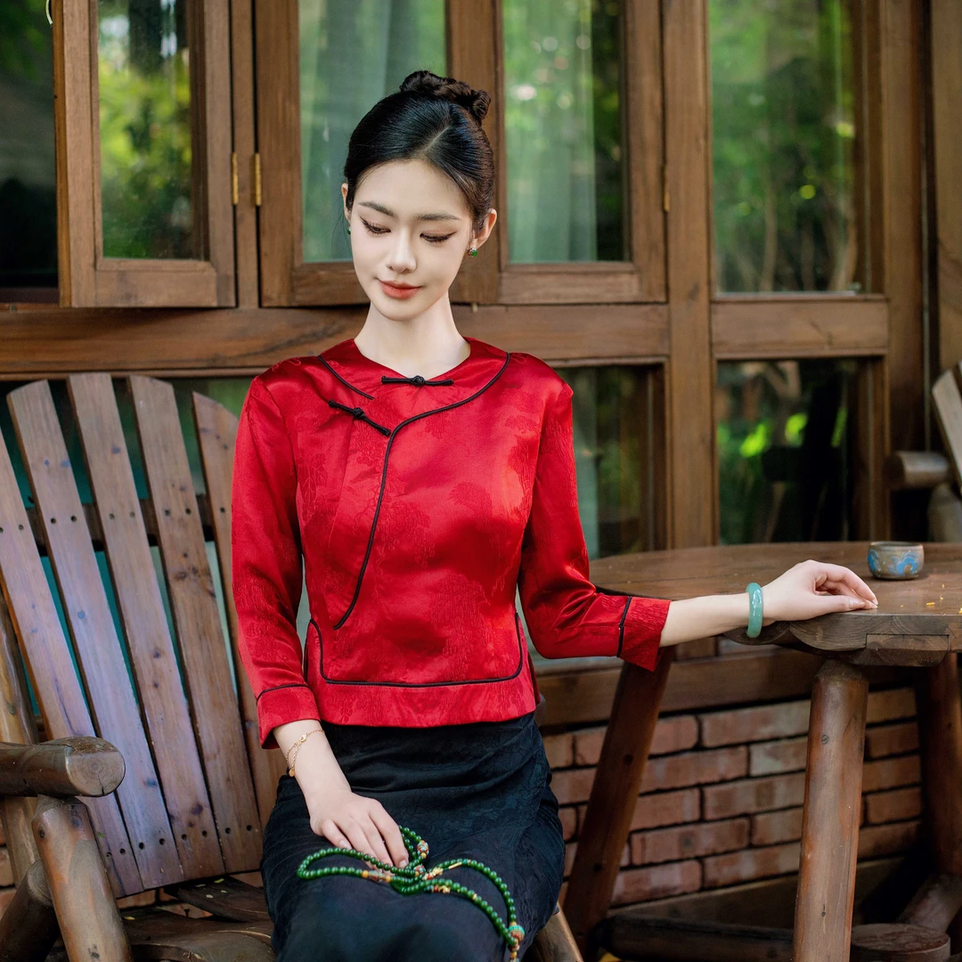 玉家人曼柳玉家人应季新款气质新中式改良傣装中国风套装时尚长袖