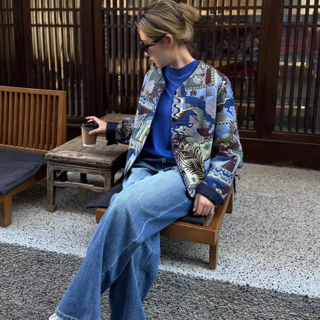 “神话”圆领前卫中式棉服