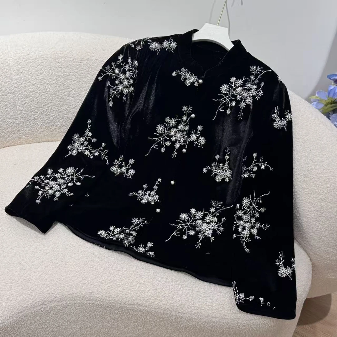 绒底金雪-子母依新中式金丝绒外衫ZM10
