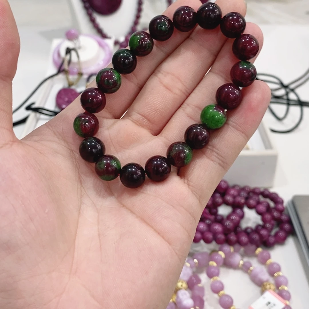 银S925镶嵌红宝石手串