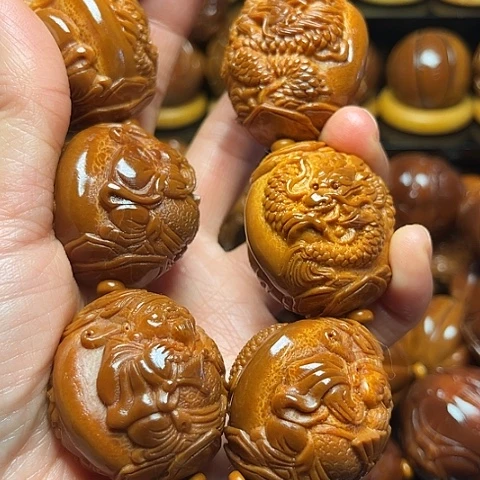 蒙***6手串/手链橄榄核龙财