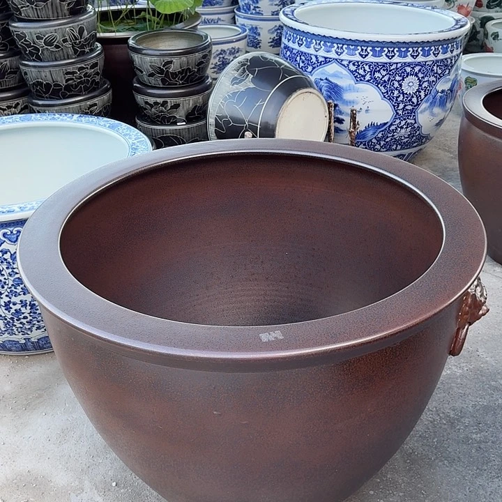 瓷片口径100厘米 高度70厘米双狮耳