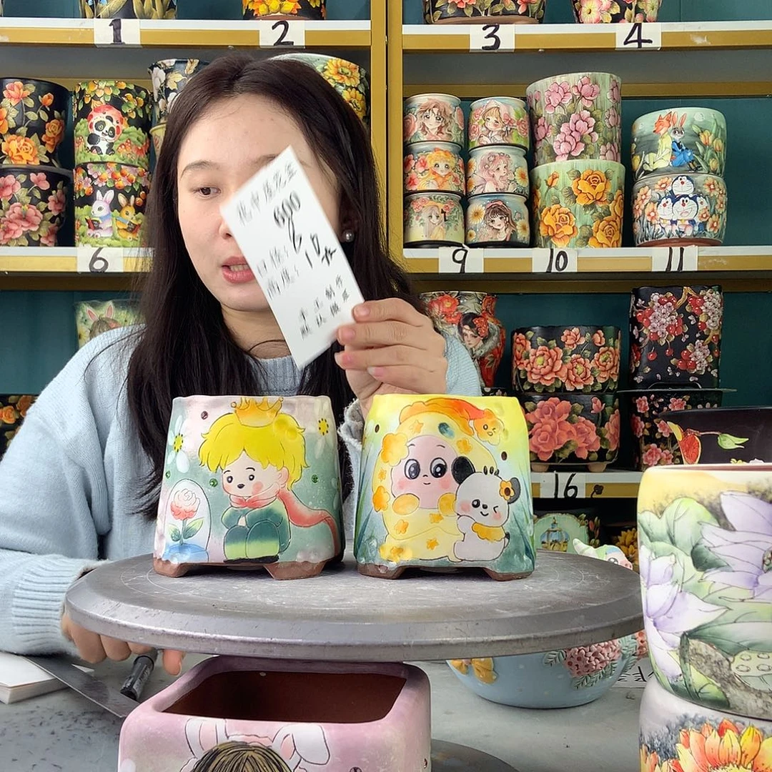 陶景德镇手工花盆600