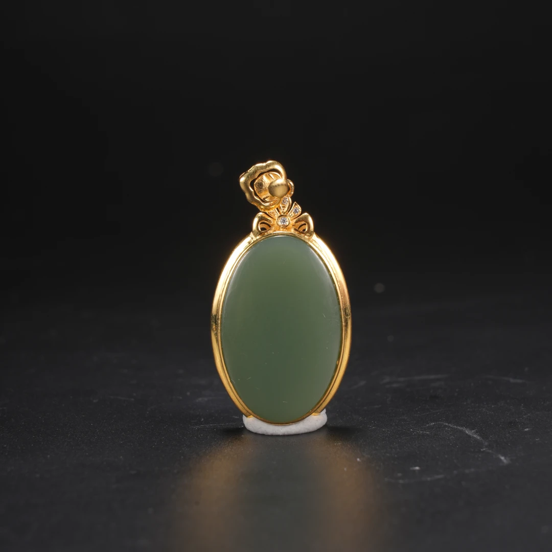 lot1和田玉碧玉镶嵌挂件