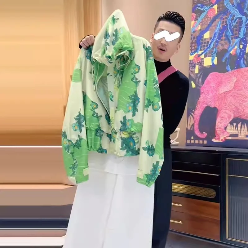 时尚洋气碎花连帽防晒衣女夏季新款小众宽松显瘦薄款宽松休闲上衣