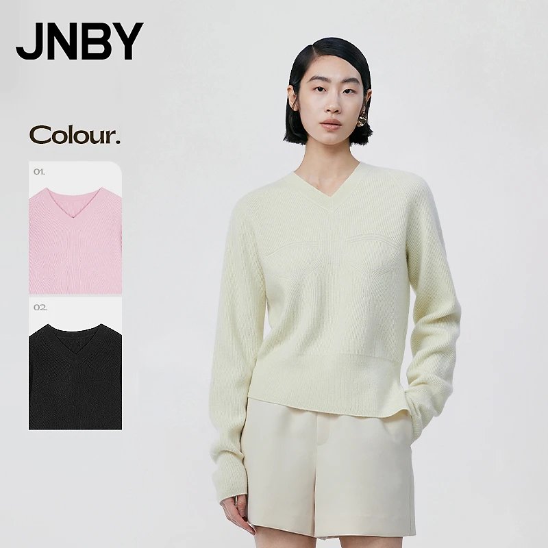JNBY/江南布衣女装含羊绒毛针织衫V领休闲通勤女5O1314580