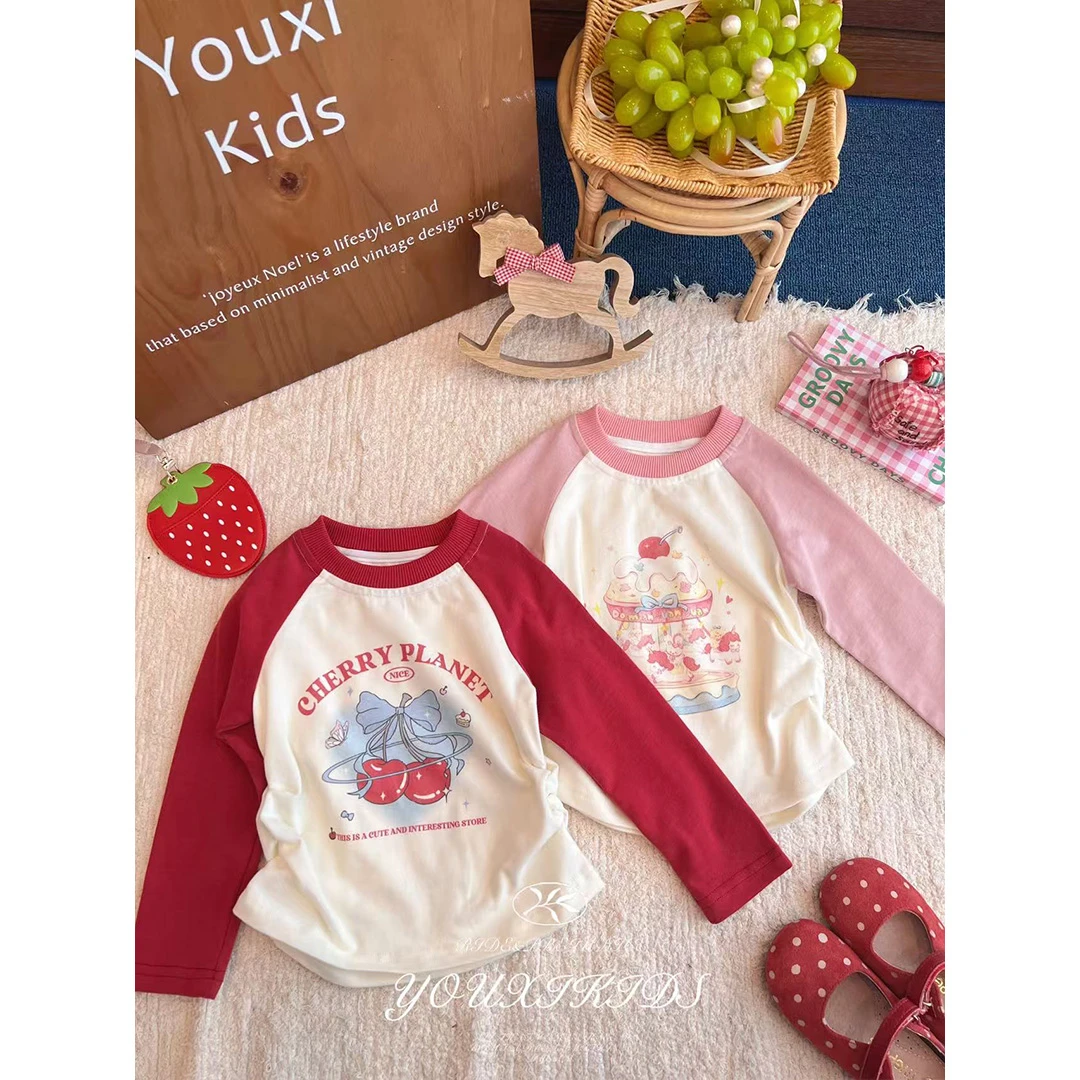 现飞飞家·甜辣宝贝春秋新女童卡通印花插肩袖洋气辣妹长袖TFF2944