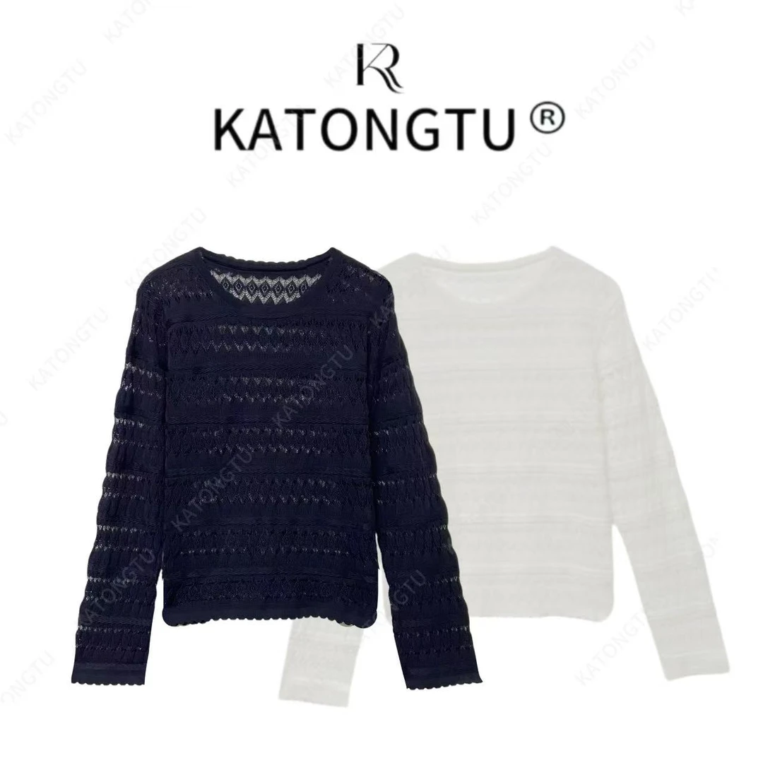 KATONGTU 【罗拉衫】 25新款百搭编织设计师毛针织上衣 DM2504099