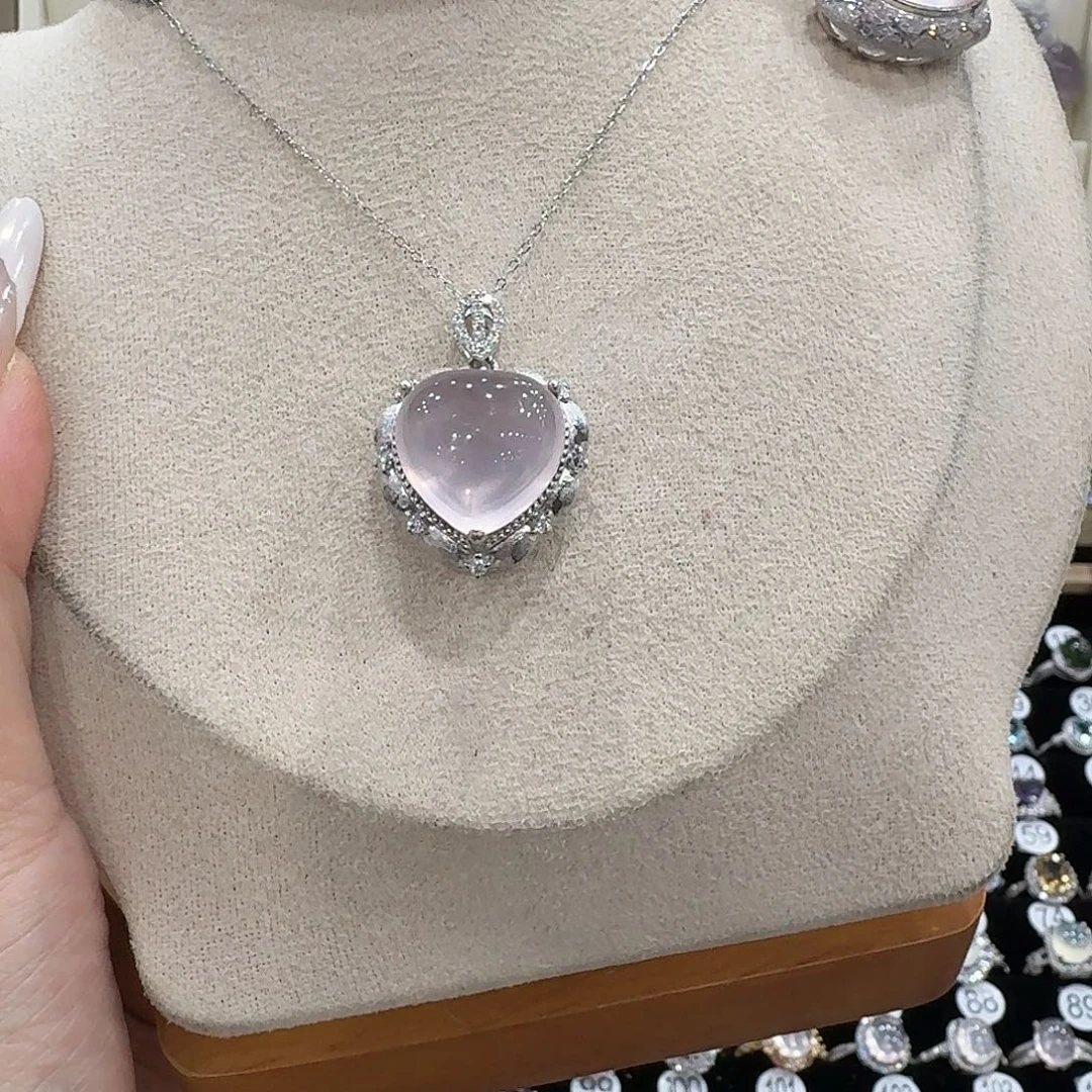 S***y蛇纹石玉银S925镶嵌吊坠(赠链)