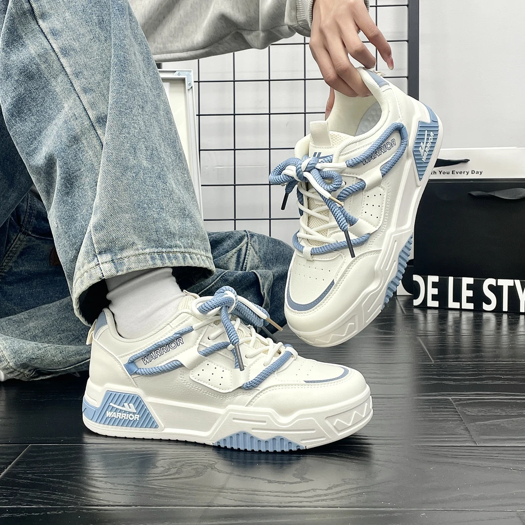 回力厚底板鞋男2025春季新款百搭增高面包鞋时尚休闲运动小白鞋男