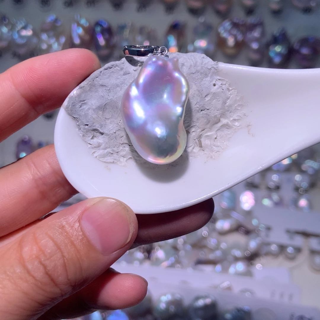 银S925镶嵌淡水珍珠耳饰