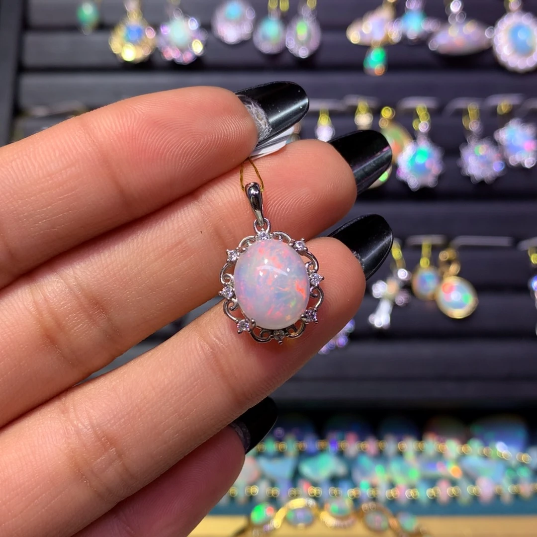 欧泊银S925镶嵌吊坠款