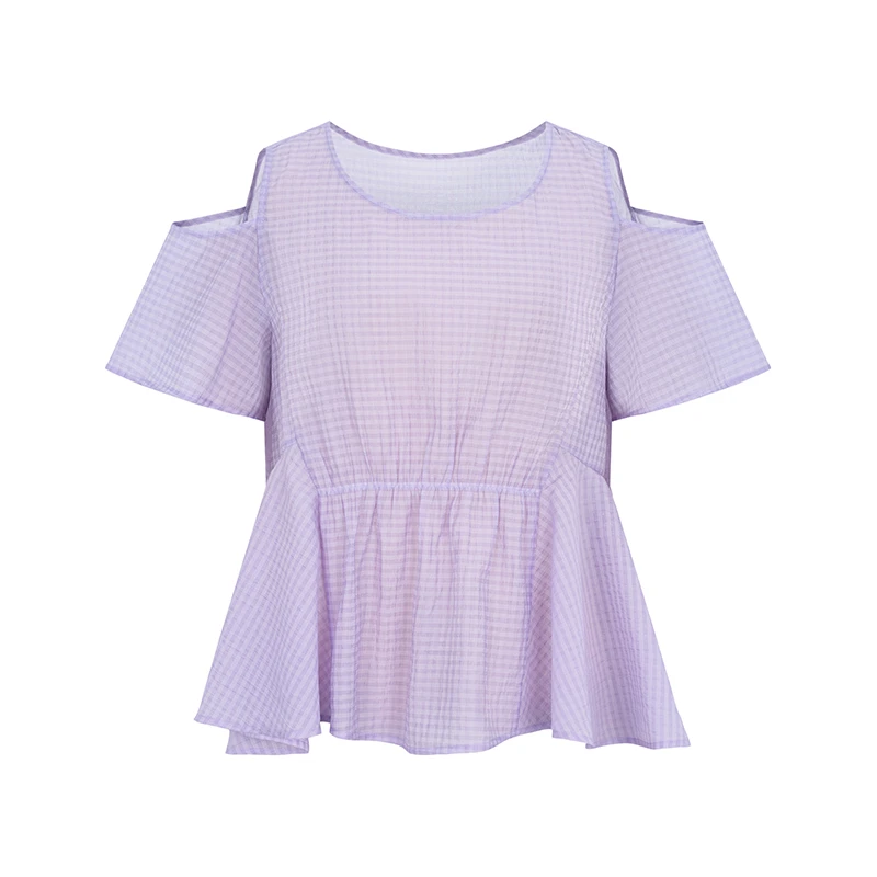 【直播专享】商场同款新品莱赛尔露肩条纹上衣N025B32622