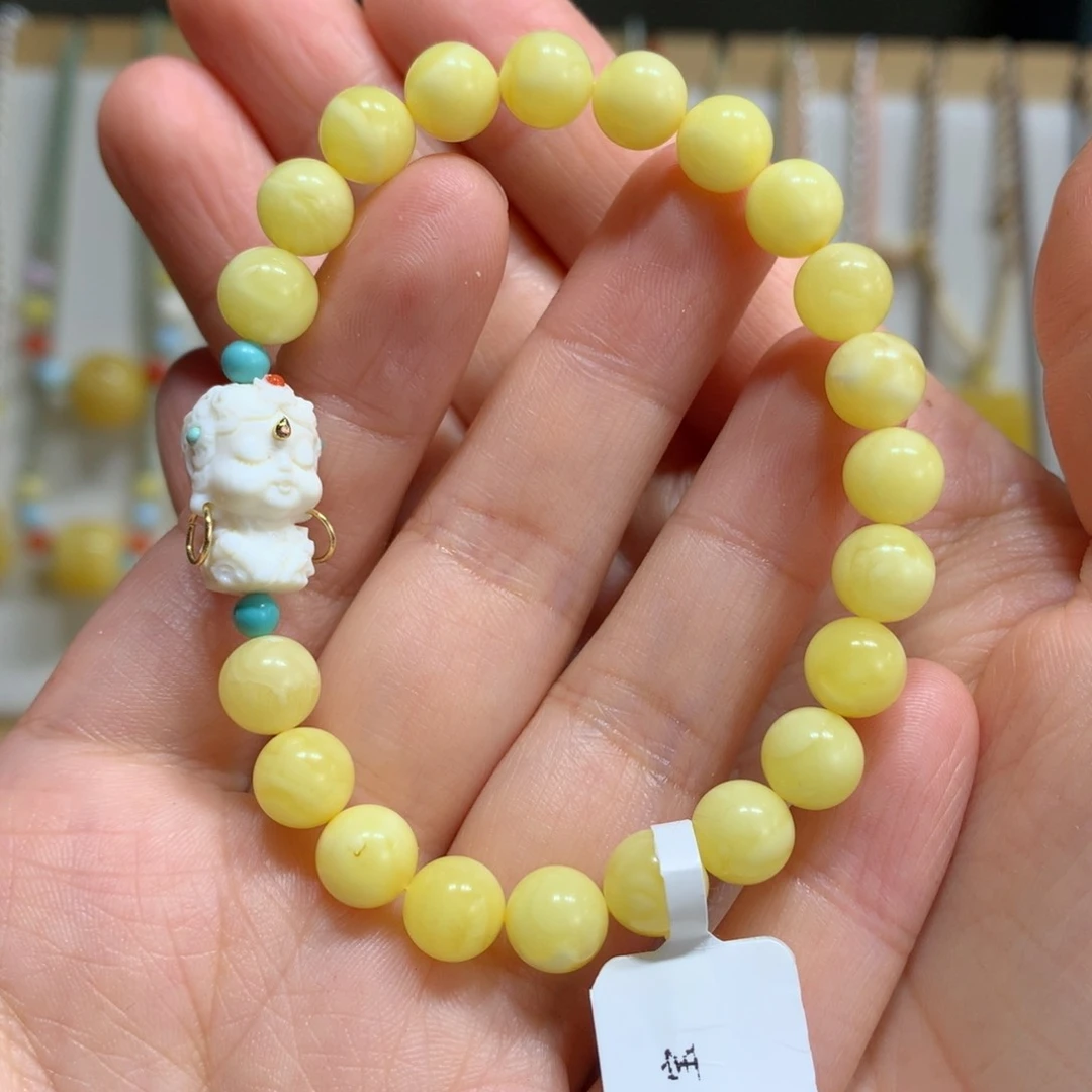 蜜蜡手链未镶嵌7.7m m