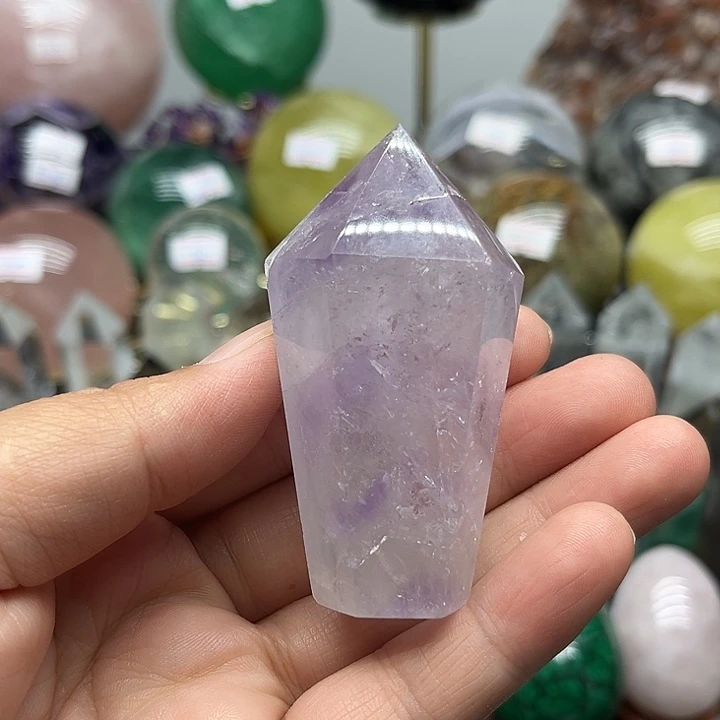 未镶嵌珠宝半成品水晶80克紫水晶柱