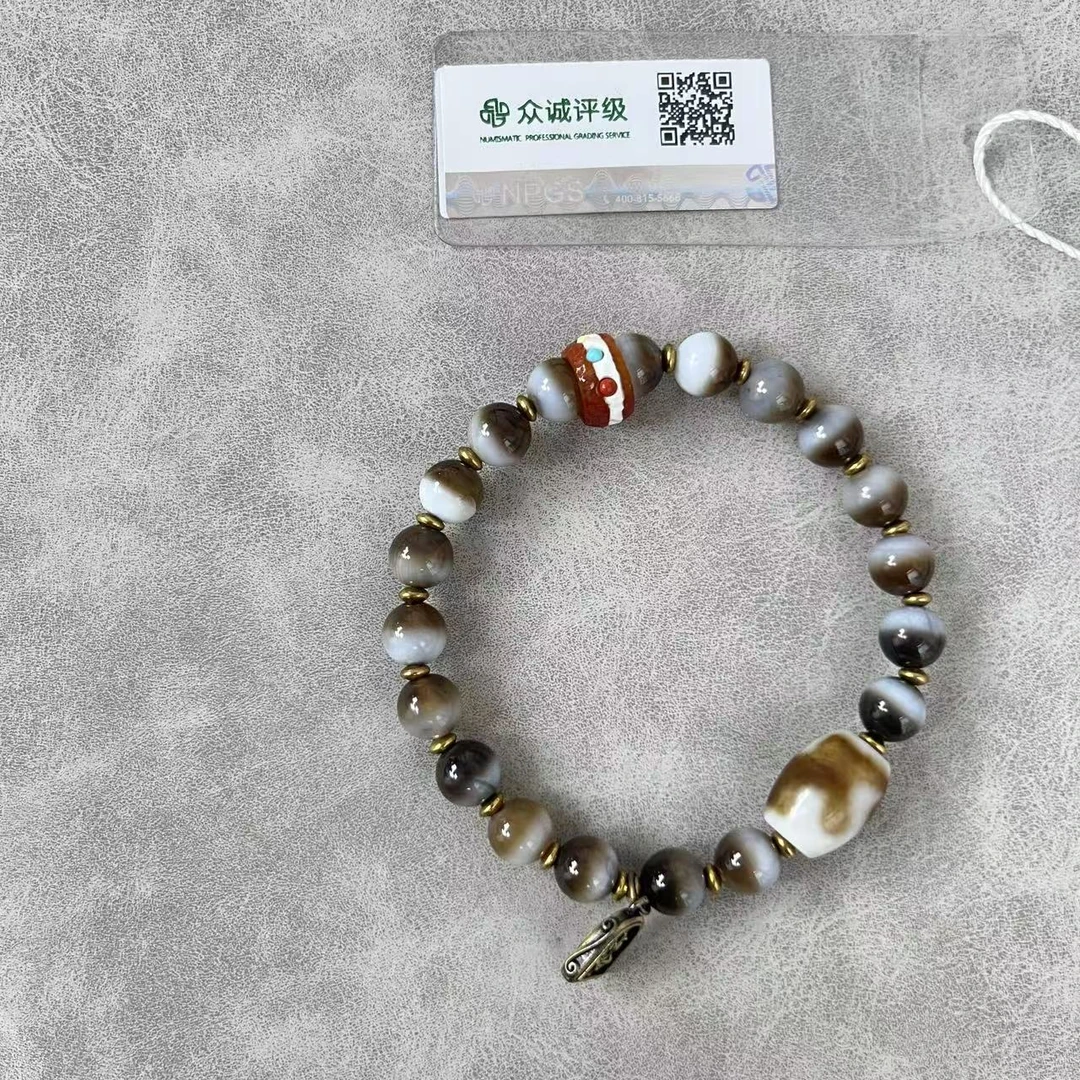 卡8 带佛头和跑环 玛瑙手串 YZ0348［燕赵造物司］