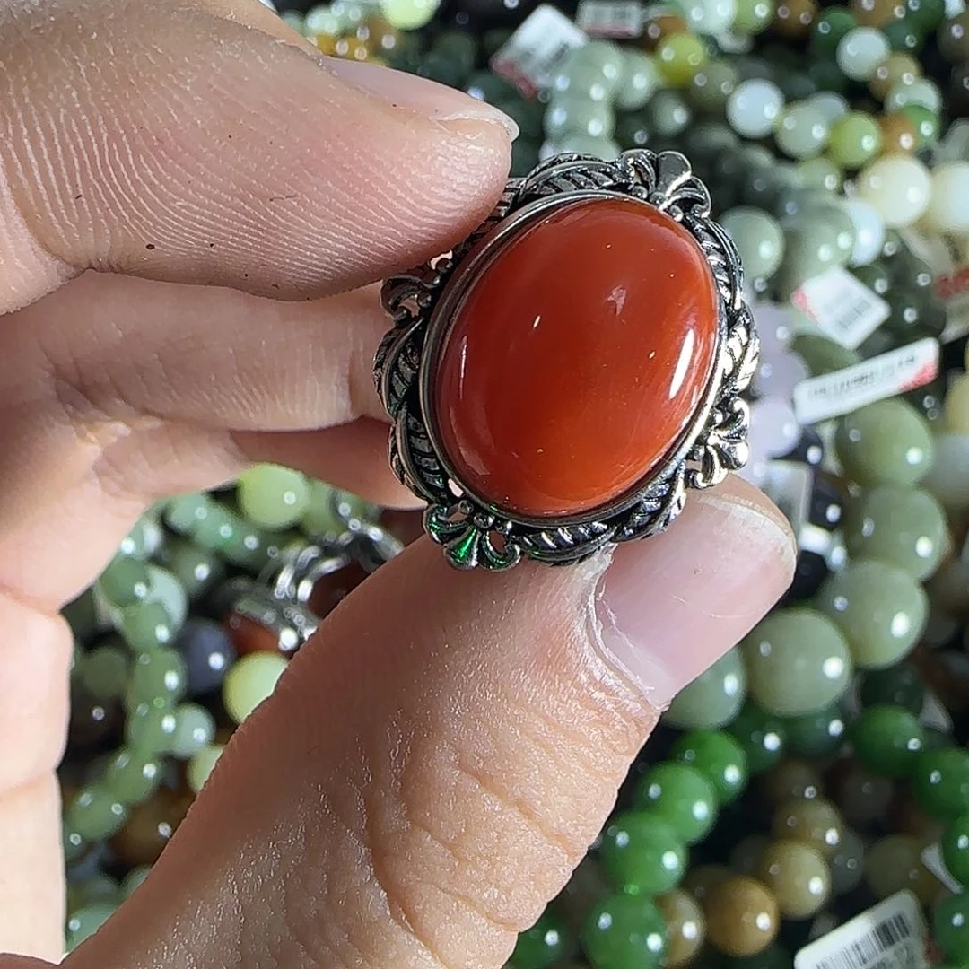 南红玛瑙戒指合金86