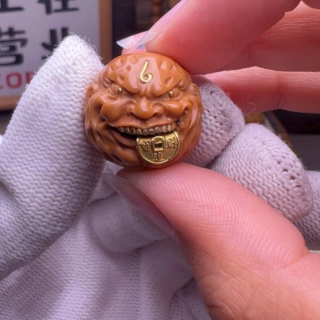 猴头核桃把件镶嵌款见钱眼开18➕尺寸全品有正常封口线