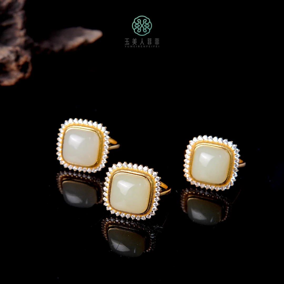 珠光宝气/和田玉戒指约11*11mm&多样性发一