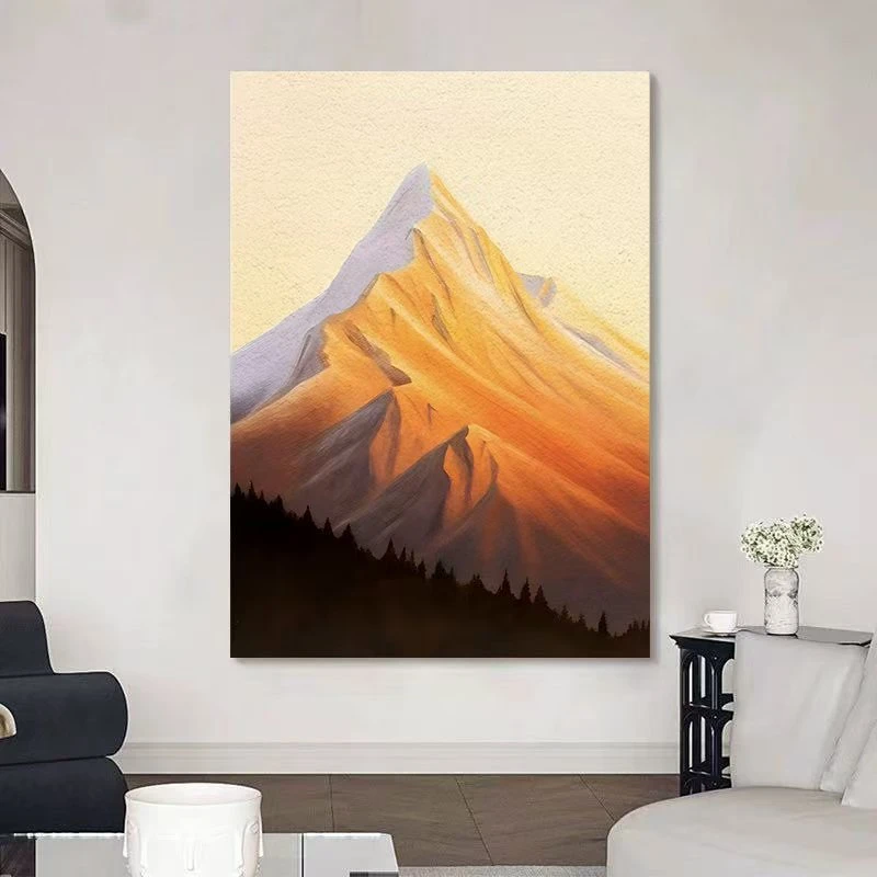 【日照金山】 砂岩装饰画肌理感玄关客厅装饰画