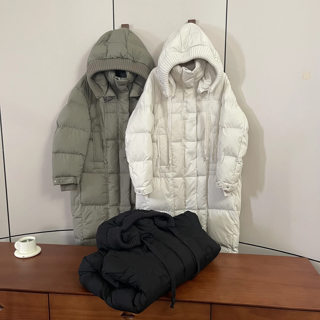 FUJIA STYLE新款气质休闲韩版简约连帽长款羽绒服YR6616