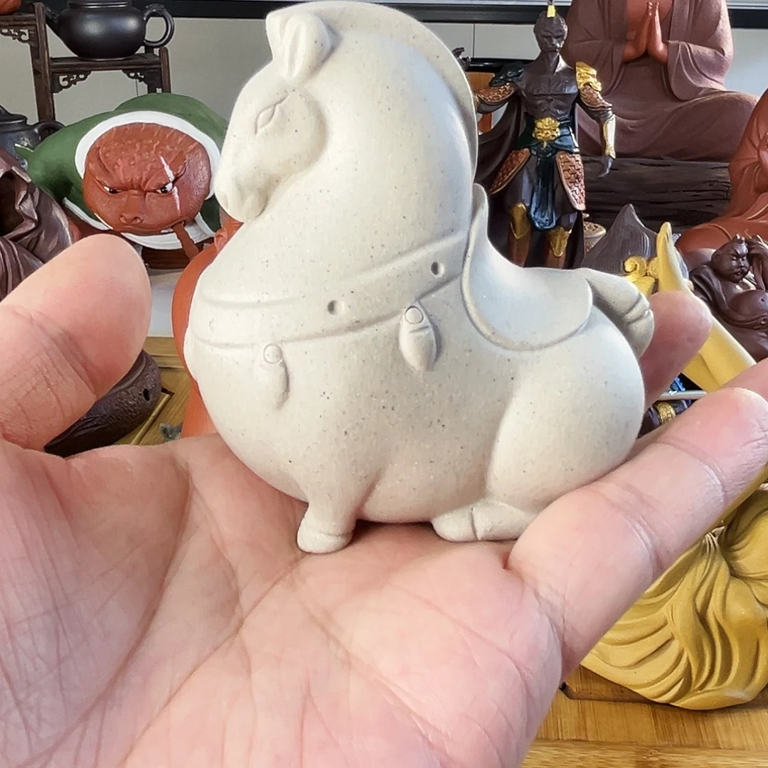 旺***行茶杯紫砂白唐马茶宠