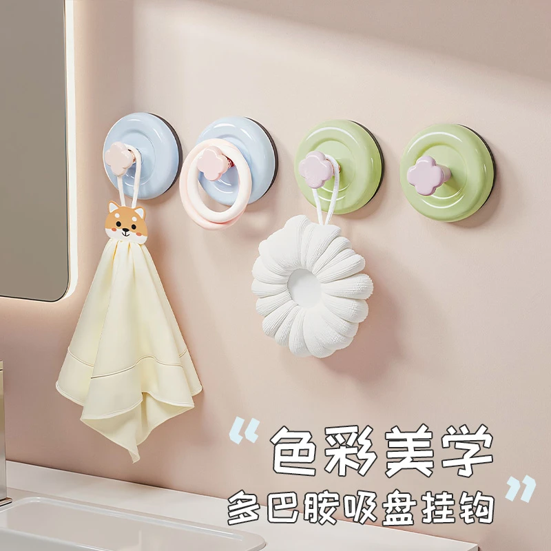 文丽浴室吸盘挂钩免打孔强力承重真空无痕粘钩门后卫生间厨房粘钩