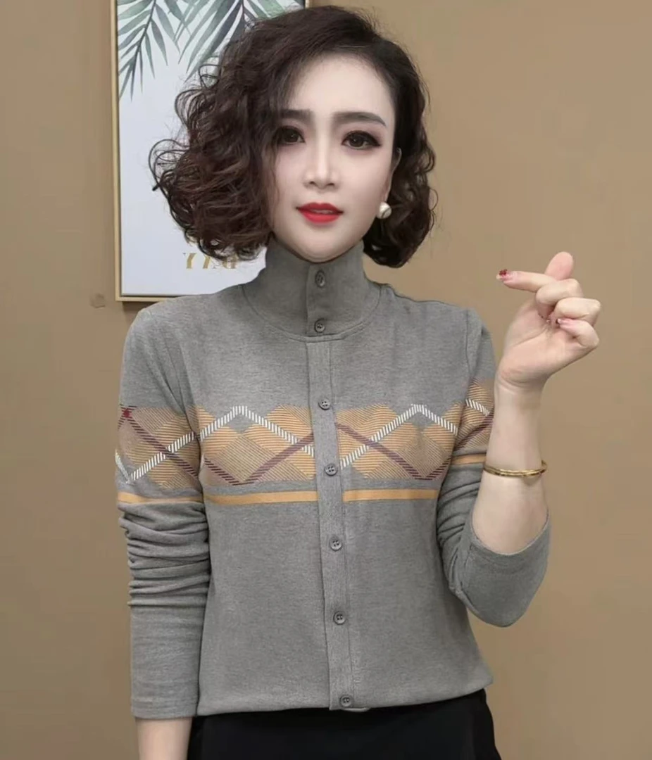 2024新品洋气百搭时尚气质半高领长袖女减龄打底衫上衣#952