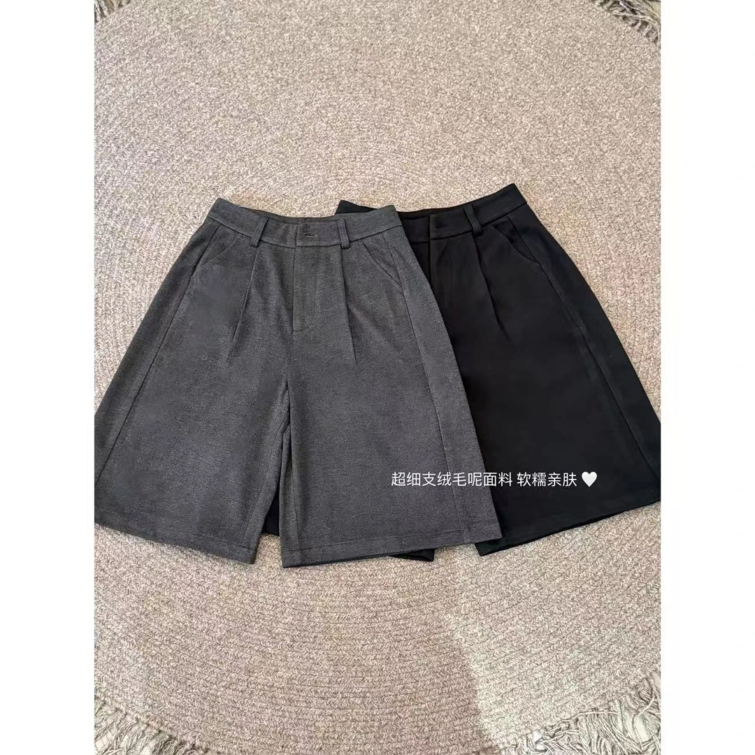 XiANJiE 2025早秋新款立体显阔宽松修腿休闲中裤女