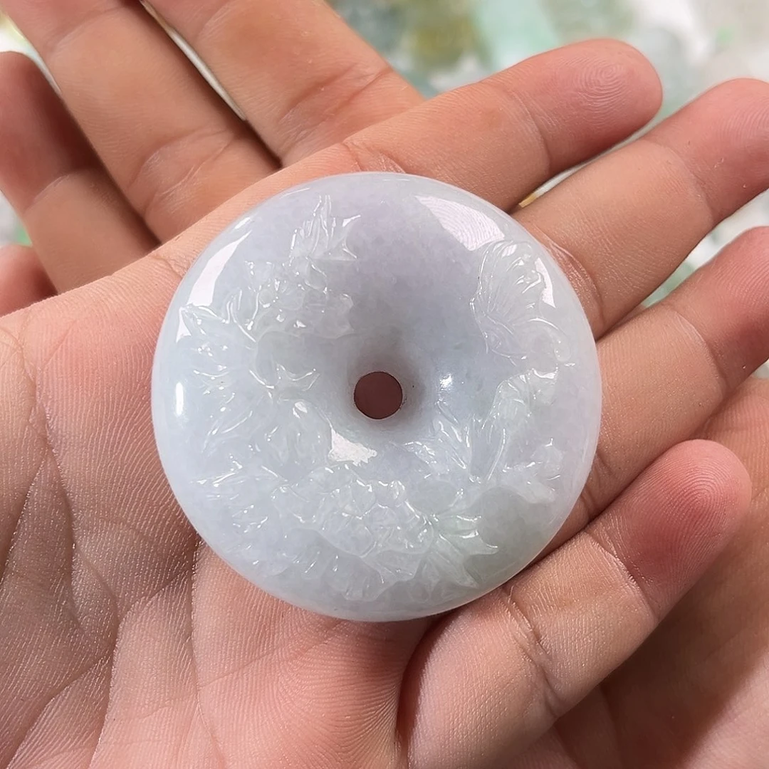 翡翠未镶嵌颈饰花开富贵